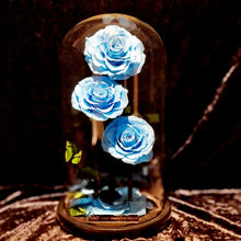 Load image into Gallery viewer, Sky Blue Trio Enchanted Roses
